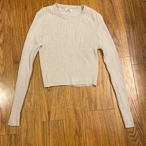 White ribbed sweater